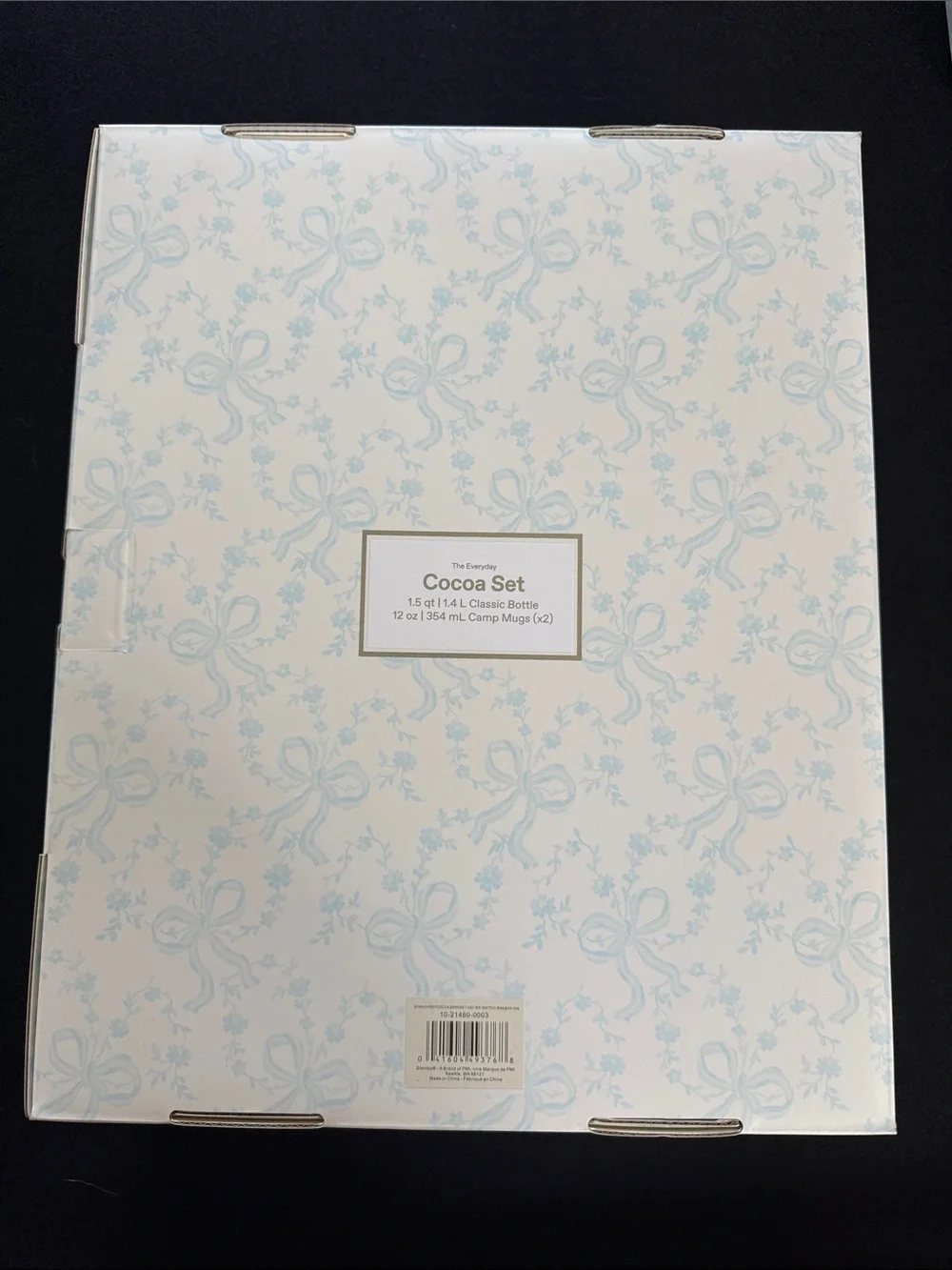 Stanley Decorative Box with Pale Blue Bow Motif (EMPTY BOX)